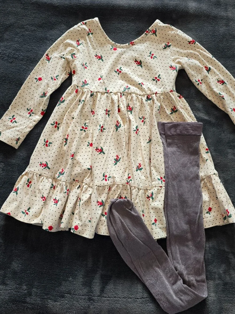 Size 4T Hanna Andersson Holly Dress & Mini Boden Sparkly Tights Set